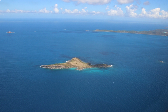 A tiny islet in the channel separating Puerto Rico and Culebra (seen in the distance).